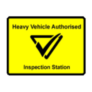 Heavy vehicle autorised inspection station logo